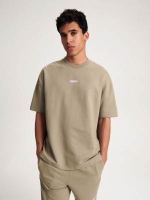 Reserved Oversized T-shirt Yeşil | HMVE65081
