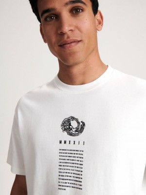 Reserved Oversized T-shirt with print Ivory | VAJC26381