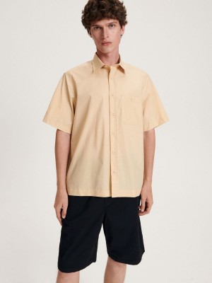 Reserved Oversized shirt Bej Rengi | OKJQ47259
