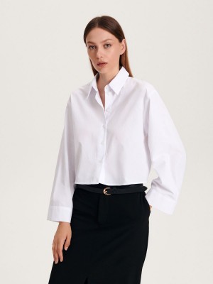 Reserved Oversized shirt Beyaz | JISW45720
