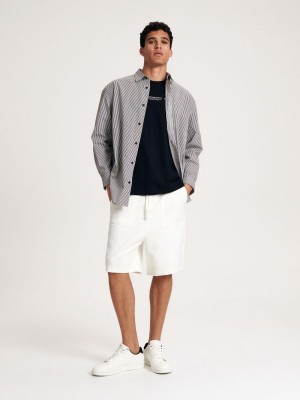 Reserved Oversized shirt Gri | DMOU62793