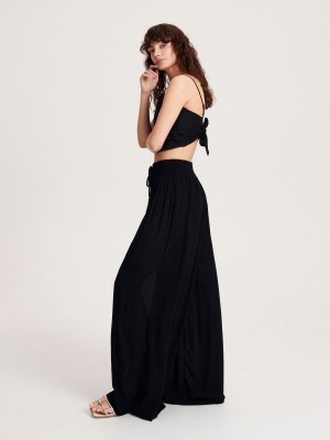 Reserved Palazzo trousers Siyah | URSY76892