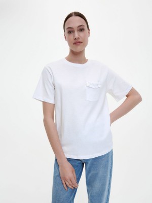 Reserved Pamuklu T-shirt Beyaz | GCUT84615