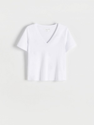Reserved Pamuklu T-shirt Beyaz | MJYA40276