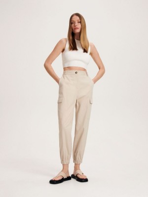 Reserved Pamuklu cargo joggers Ivory | RUBX65392