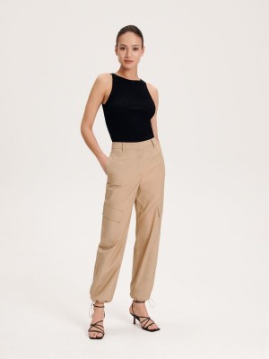 Reserved Pamuklu cargo trousers Bej Rengi | MBSQ45237
