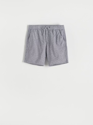 Reserved Pamuklu jogger shorts Lacivert | ATFD59378