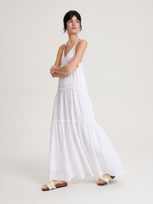 Reserved Pamuklu maxi dress Beyaz | ILNJ72306