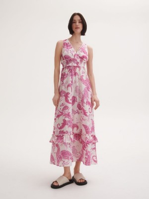 Reserved Pamuklu midi dress Pembe | JFAM84609