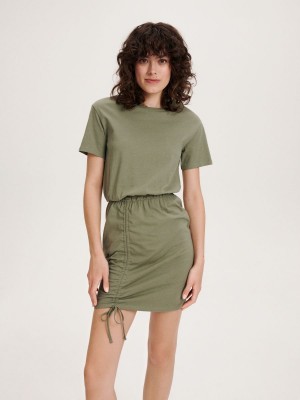 Reserved Pamuklu rich mini dress Haki | KWMU67432