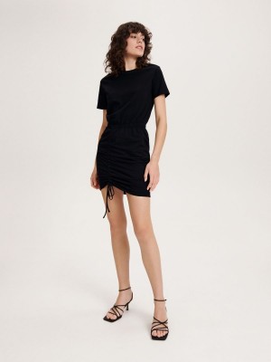 Reserved Pamuklu rich mini dress Siyah | TLSG83965