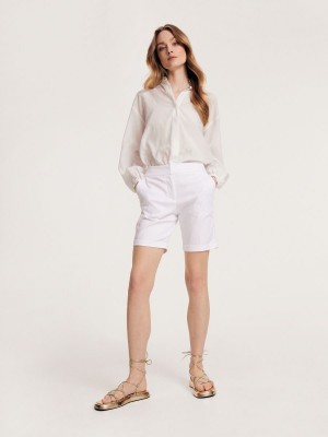 Reserved Pamuklu rich shorts Beyaz | DVQL08356