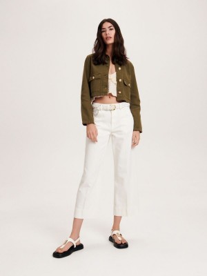 Reserved Pamuklu rich trousers Beyaz | EZLK76309