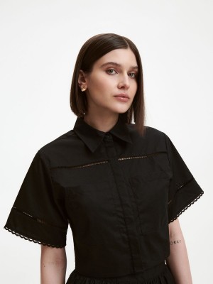 Reserved Pamuklu shirt Siyah | PQEC29853