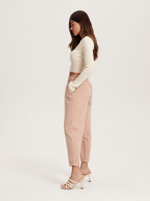 Reserved Paperbag design trousers Pembe | WSKI93850