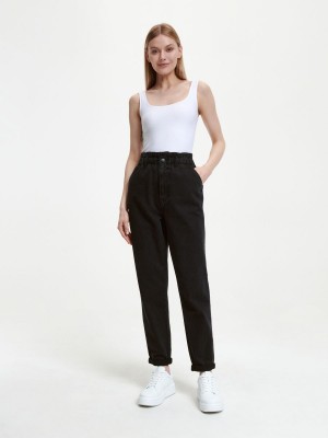 Reserved Paperbag jeans Siyah | MTGX10936