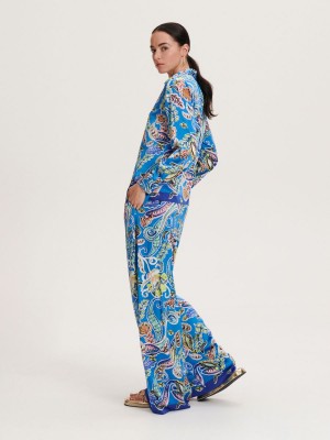 Reserved Patterned palazzo trousers Mavi | CYOD91382