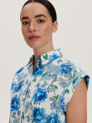 Reserved Patterned shirt Mavi | YJDT45130