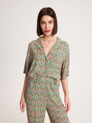 Reserved Patterned shirt Turkuaz | GJRD17308