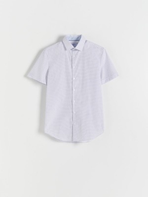 Reserved Patterned slim fit shirt Beyaz | HWLF03249