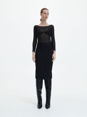 Reserved Pencil skirt Siyah | WHAZ23496