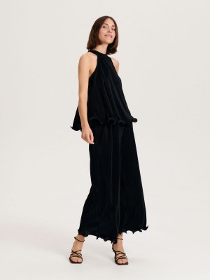 Reserved Pileli trousers Siyah | NHRP41296