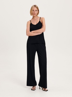 Reserved Pileli trousers Siyah | XIBW57021