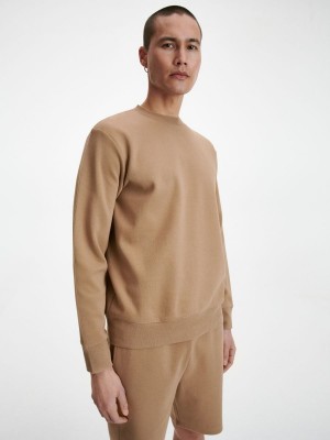 Reserved Plain cotton rich sweatshirt Bej Rengi | PLSN64398