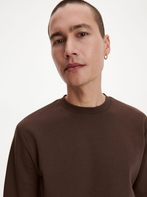 Reserved Plain cotton rich sweatshirt Kahverengi | JUKM25647