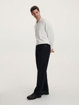Reserved Plain polo shirt Ivory | STLU96025