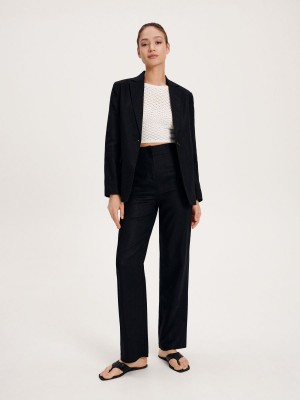 Reserved Ramie rich trousers Siyah | SEJT63890