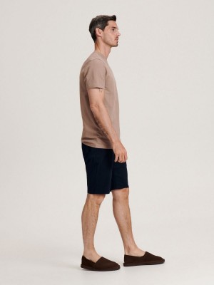 Reserved Regular carrot shorts with belt Lacivert | NRPG39814
