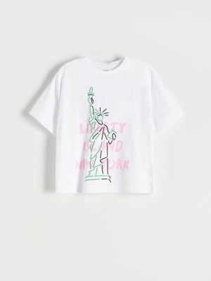 Reserved Regular fit T-shirt Beyaz | FVAP49782