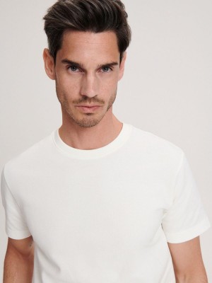 Reserved Regular fit T-shirt Ivory | INES19365
