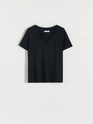 Reserved Regular fit T-shirt Siyah | CDJX68470