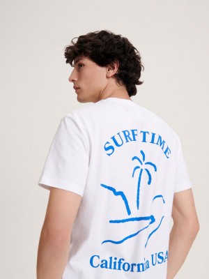 Reserved Regular fit T-shirt with back print Ivory | OPYG61325