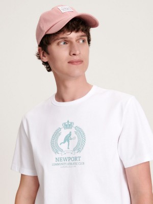 Reserved Regular fit T-shirt with print Beyaz | GVLB96431