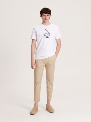 Reserved Regular fit T-shirt with print Beyaz | VDZJ04128