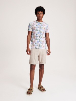Reserved Regular fit T-shirt with print Beyaz | PWGY78452