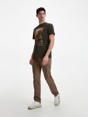 Reserved Regular fit T-shirt with print Gri | EVKC31460