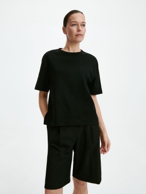 Reserved Regular fit cotton T-shirt Siyah | JBXN24703