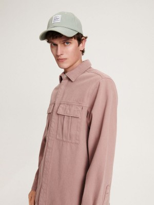 Reserved Regular fit denim shirt Pembe | MFIZ98201
