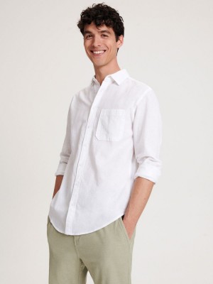Reserved Regular fit linen rich shirt Beyaz | NGQA95230