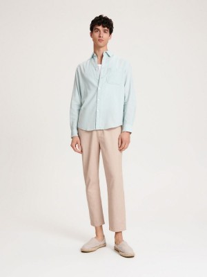 Reserved Regular fit linen rich shirt Yeşil | LCKT48230