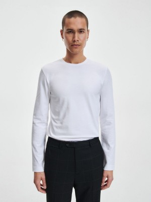 Reserved Regular fit long sleeve T-shirt Beyaz | ZEUF76234