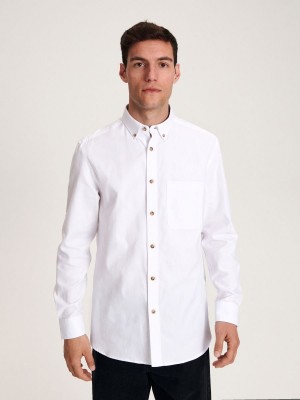 Reserved Regular fit plain shirt Beyaz | VFWP42501