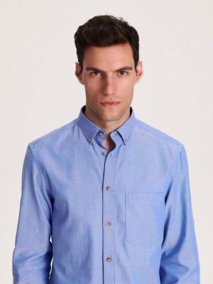 Reserved Regular fit plain shirt Mavi | DEHL56437