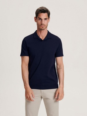 Reserved Regular fit polo shirt Lacivert | AJMF85643