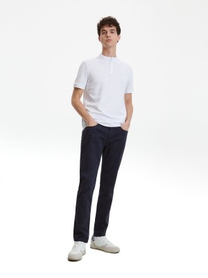 Reserved Regular fit polo shirt with stand up collar Beyaz | VQZN01384