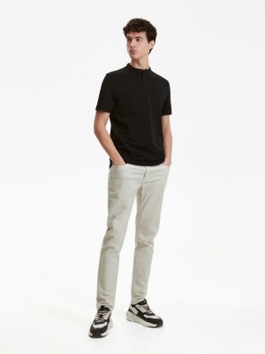 Reserved Regular fit polo shirt with stand up collar Siyah | NGVY46273
